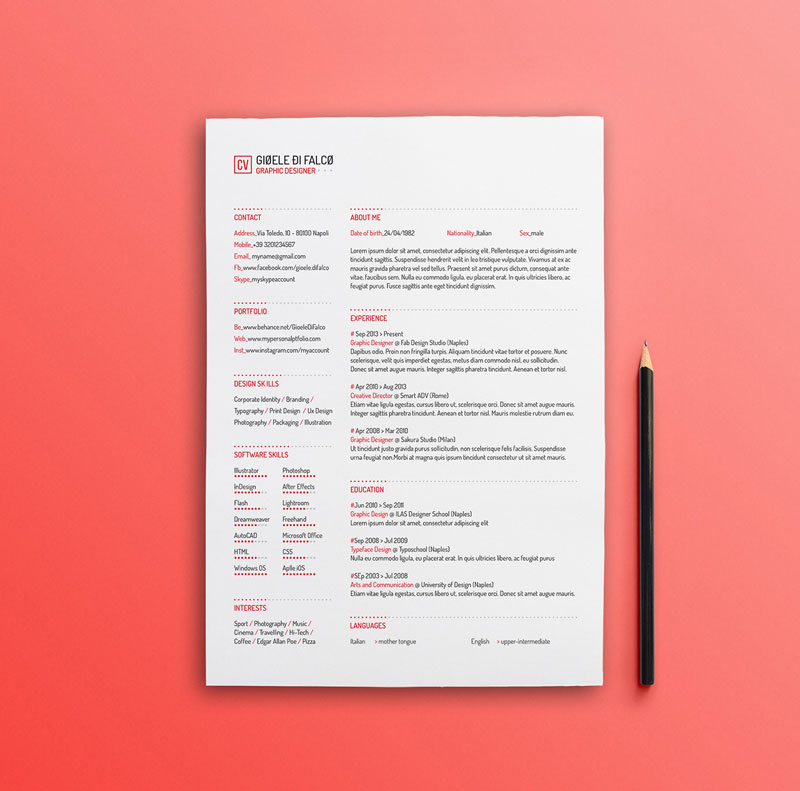 Best Free Clean Resume Templates in PSD, AI and Word Docx Format