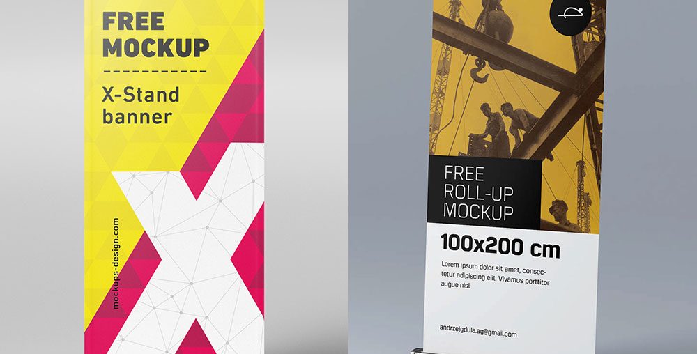 Download Roll Up Banner Mockup Free PSD